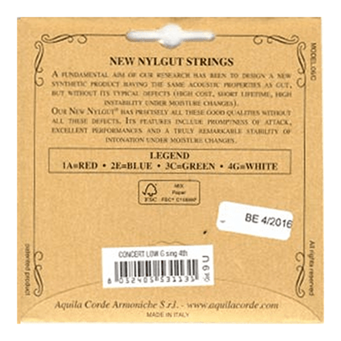 Aquila Concert Ukulele String Wound 4th Low G Tuning 9U, Single