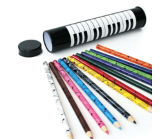 12 Colour Pencils In Keyboard Tin Tube