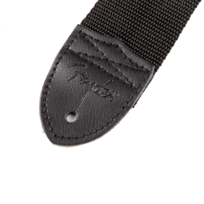 Fender 2 Black Poly Strap W/ Grey Logo