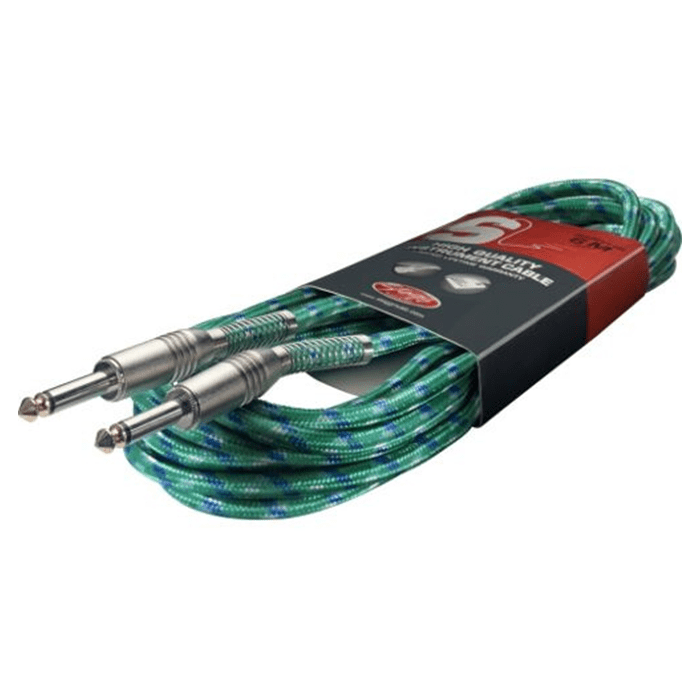 Stagg 6M/20FT  Vintweed Instrument Cable-Green
