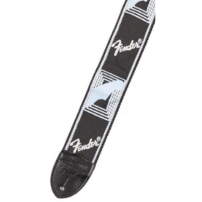 Fender 2 Monogrammed Strap Black/Light Grey/Blue