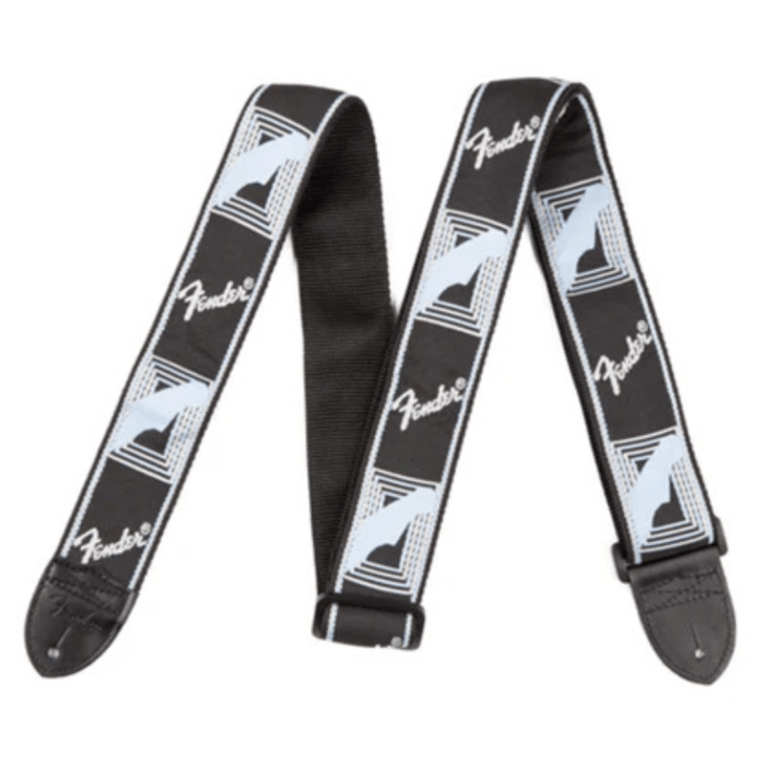 Fender 2 Monogrammed Strap Black/Light Grey/Blue