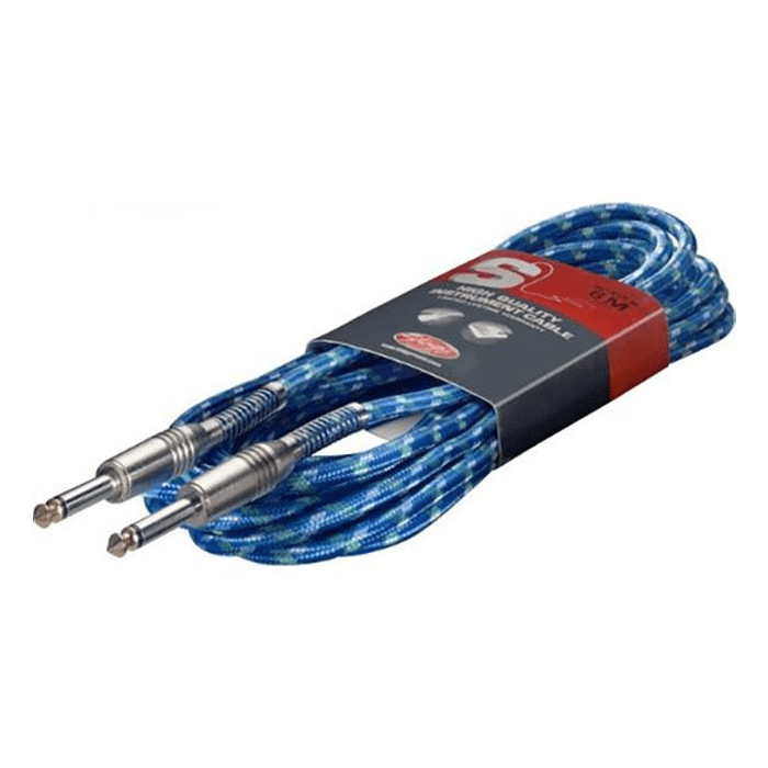 Stagg 6M/20FT Vintweed Instrument Cable-Blue