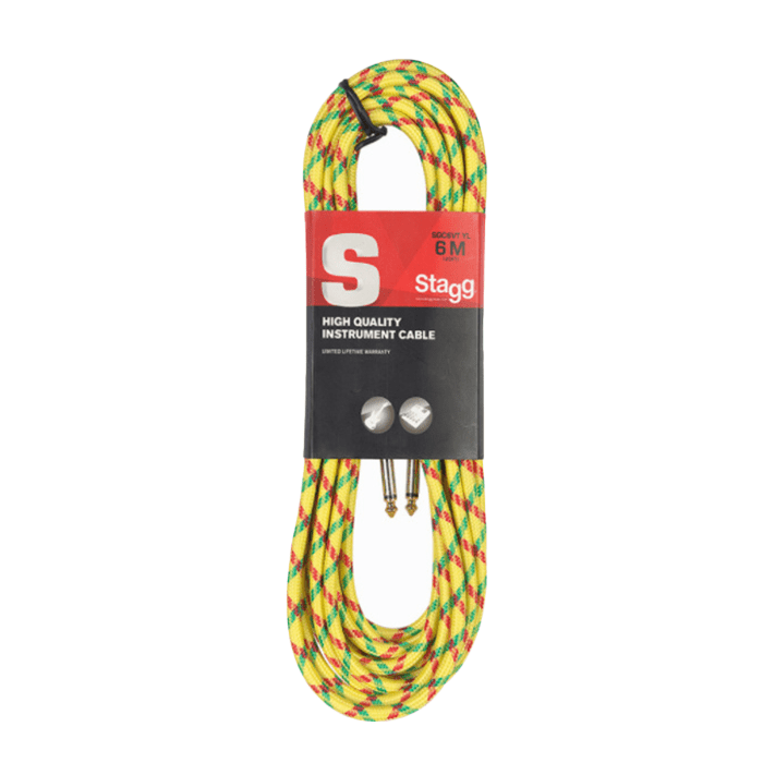 Stagg 6M/20FT Vintweed Instrument Cable-Yellow