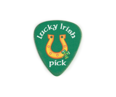 Luck Irish Pick Plastic Plectrum Orange Horseshoe On Green