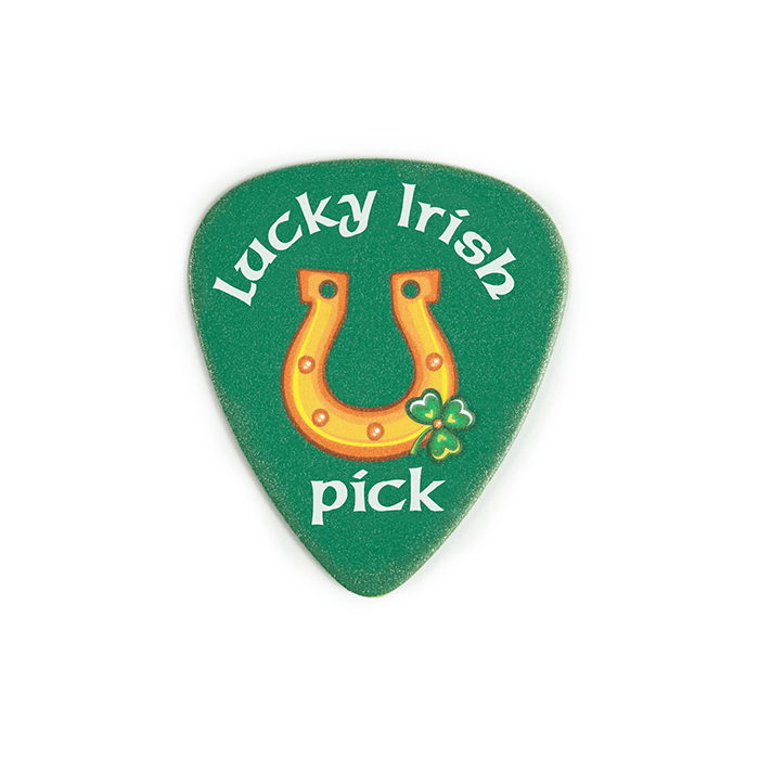 Luck Irish Pick Plastic Plectrum Orange Horseshoe On Green
