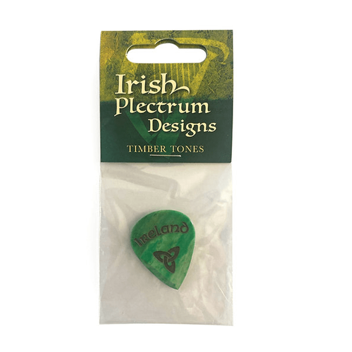 TT Green Bone Plectrum Ireland Trinity Knot