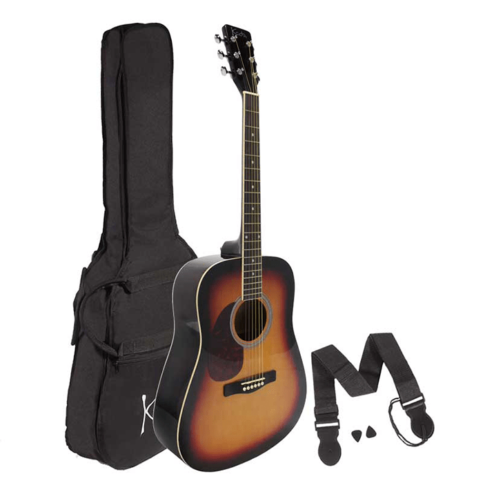 Koda 4/4 Left Handed Acoustic Guitar Pack - Sunburst