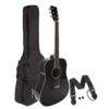 Koda 4/4 Left Handed Acoustic Guitar Pack - Black