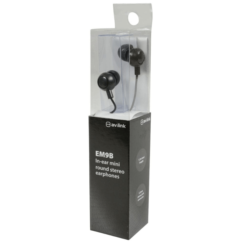 Avlink EM9B Round Mini In-Ear Earphone Blk