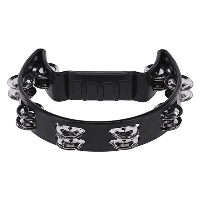 Gewa Half Moon Tambourine, Black  16 Pairs Of Jingles