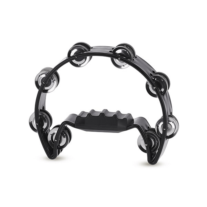 Gewa Half Moon Tambourine, Black  16 Pairs Of Jingles