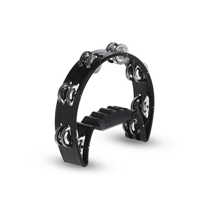 Gewa Half Moon Tambourine, Black  16 Pairs Of Jingles