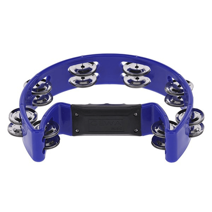 Gewa Half Moon Tambourine, Blue 16 Pairs Of Jingles