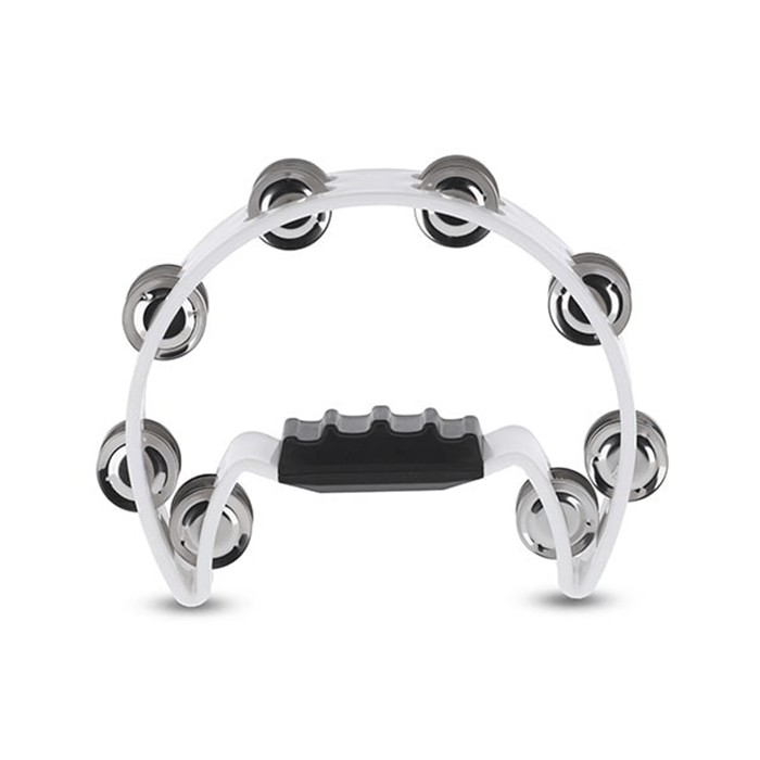 Gewa Half Moon Tambourine, White 16 Pairs Of Jingles