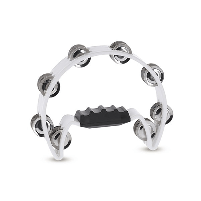Gewa Half Moon Tambourine, White 16 Pairs Of Jingles