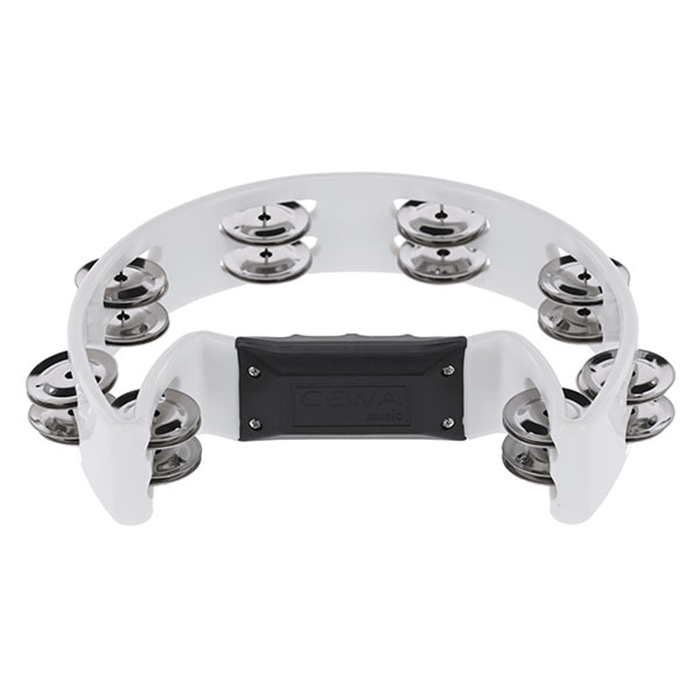 Gewa Half Moon Tambourine, White 16 Pairs Of Jingles