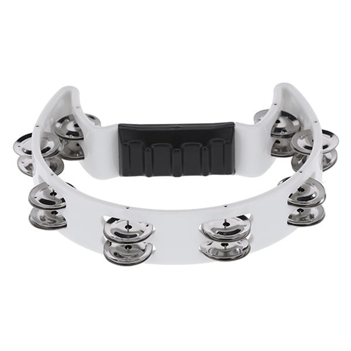 Gewa Half Moon Tambourine, White 16 Pairs Of Jingles