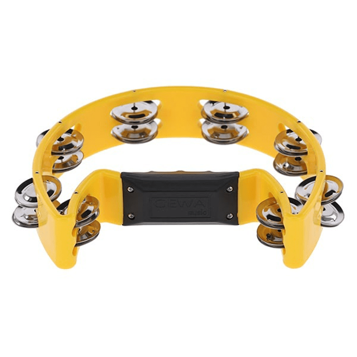 Gewa Half Moon Tambourine, Yellow 16 Pairs Of Jingles