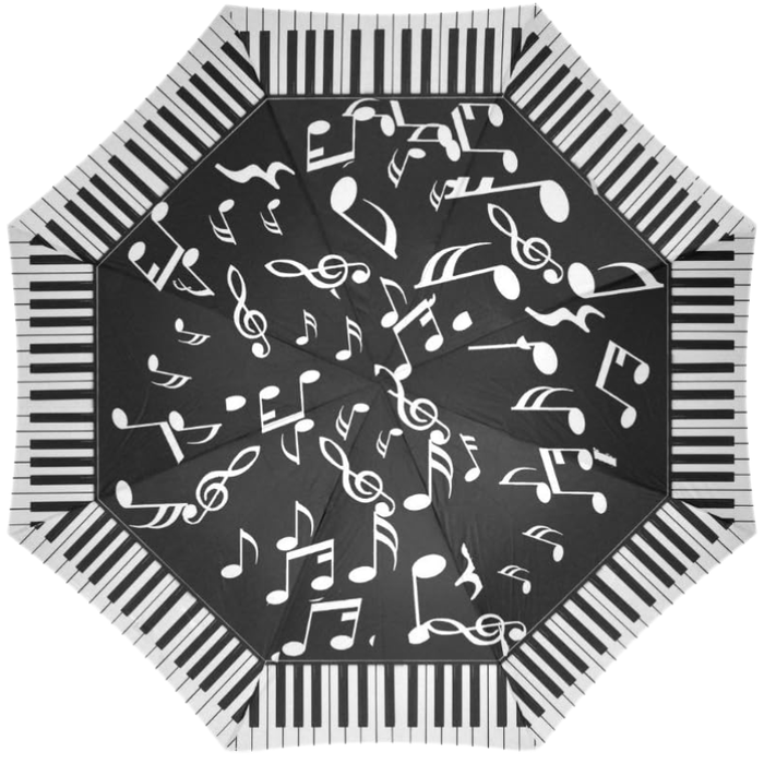 Umbrella Black And White Music  Notes/Keyboard