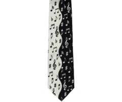 Polyester Tie Notes - Black And  White