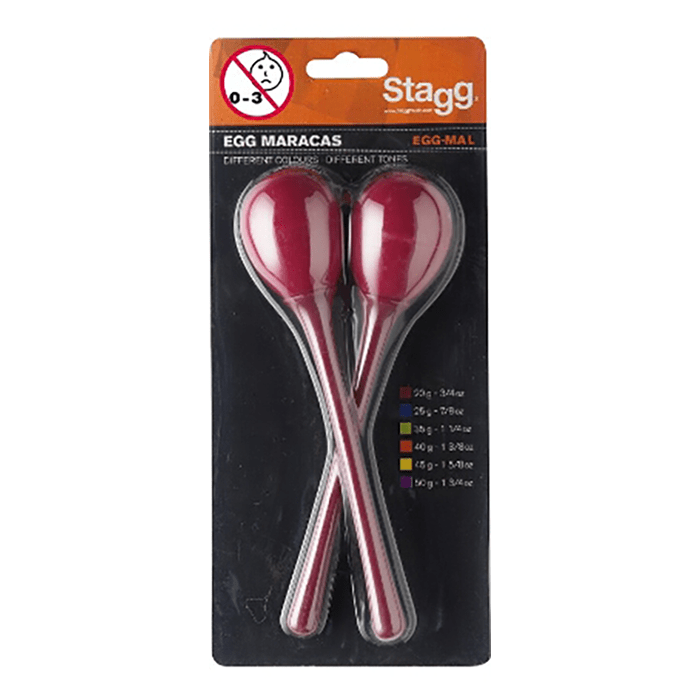 Stagg 2Pc Egg Maracas L/ 3/4Oz/Red