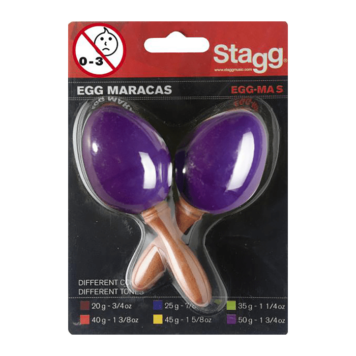 Stagg 2Pc Egg Maracas S/ 7/8Oz/Purple