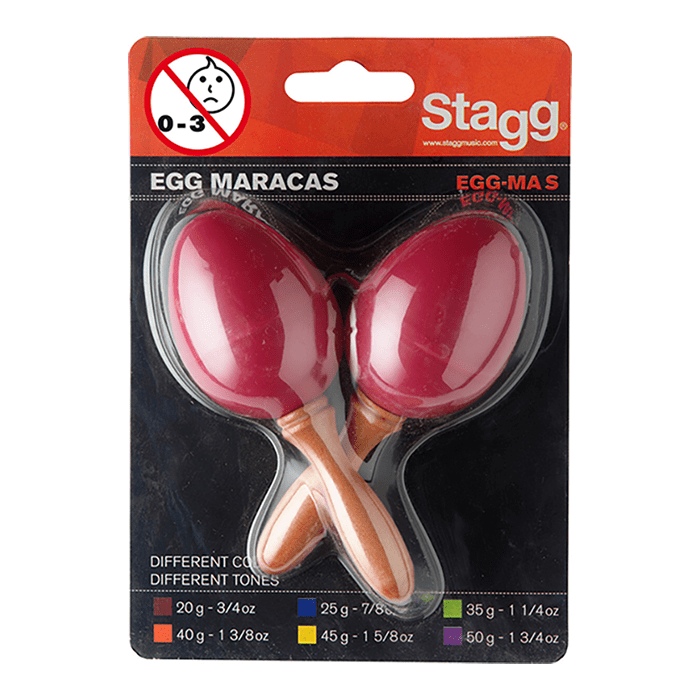 Stagg 2Pc Egg Maracas S/1 3/4Oz/Red