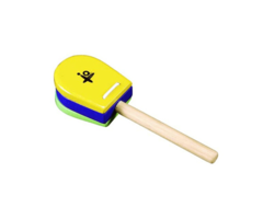 Yellow & Green Castanet with Handle