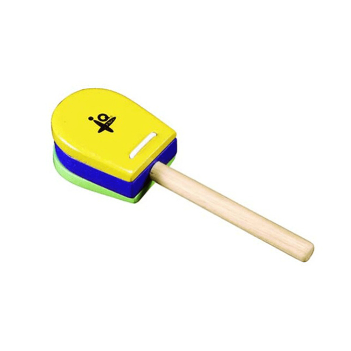 Yellow & Green Castanet with Handle