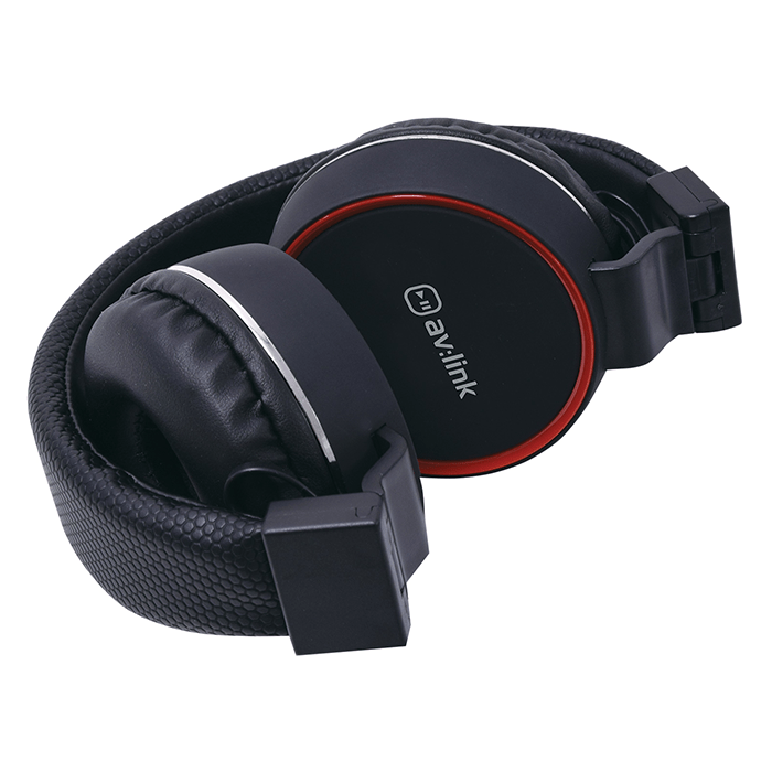 Avlink PH10-BLK Wired Headphones Black/Red