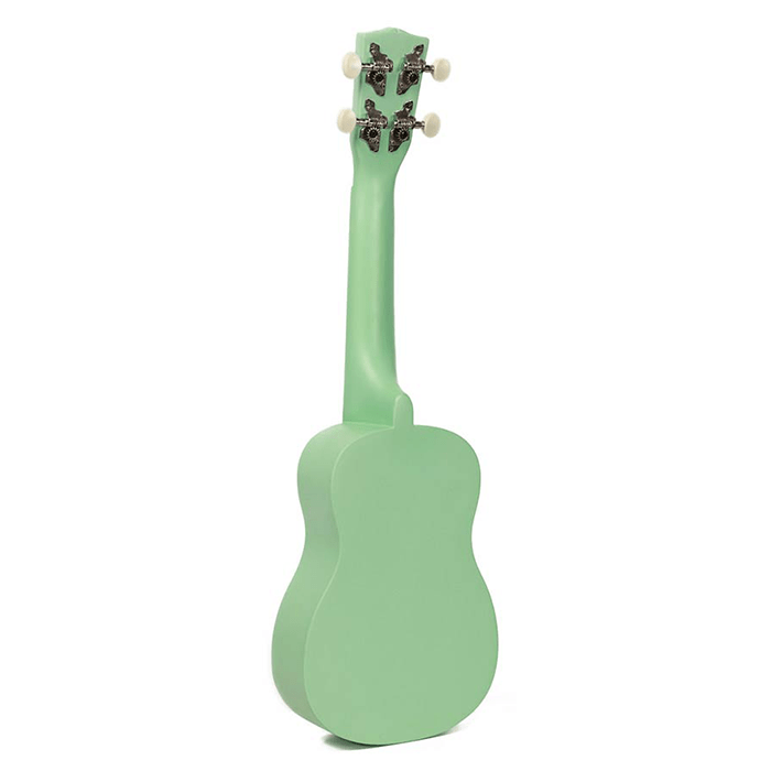 Korala Ukulele, Soprano,Green, with Guitar Machine Heads