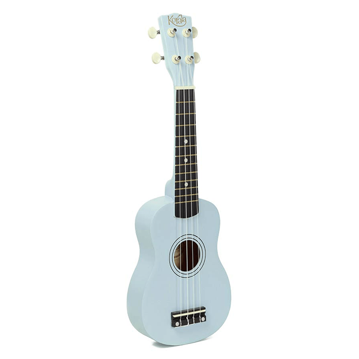 Korala Ukulele, Soprano, Light Blue, with Guitar Machine Heads