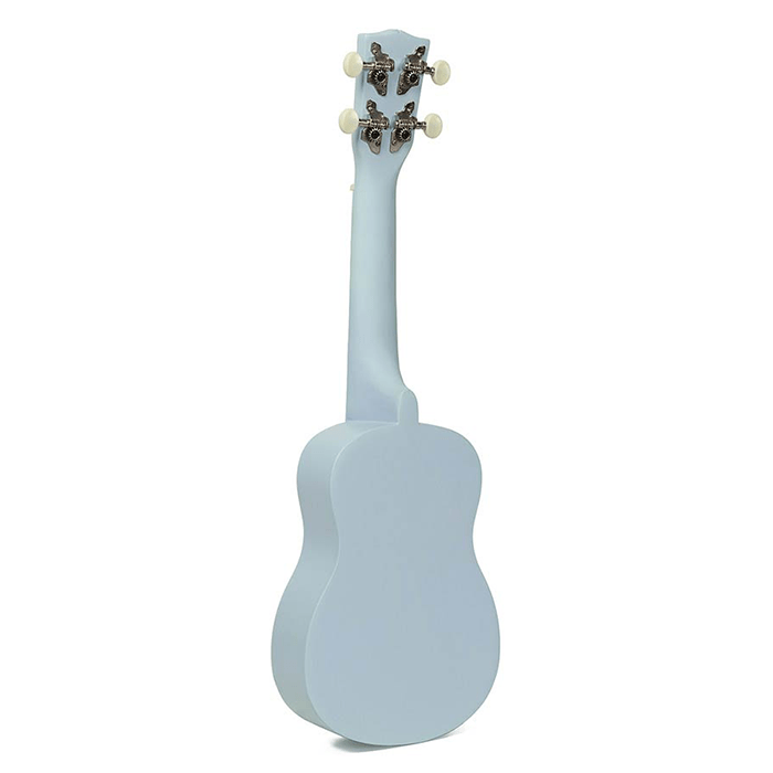 Korala Ukulele, Soprano, Light Blue, with Guitar Machine Heads