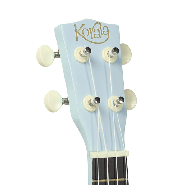 Korala Ukulele, Soprano, Light Blue, with Guitar Machine Heads