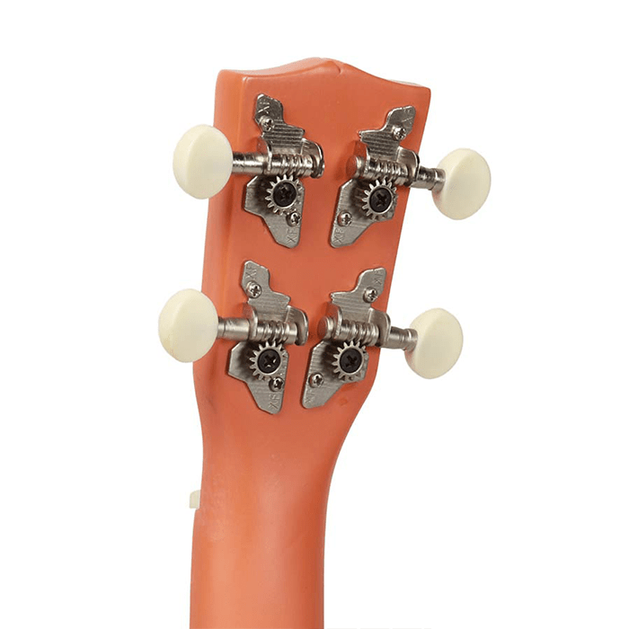 Korala Ukulele, Soprano, Orange, with Guitar Machine Heads