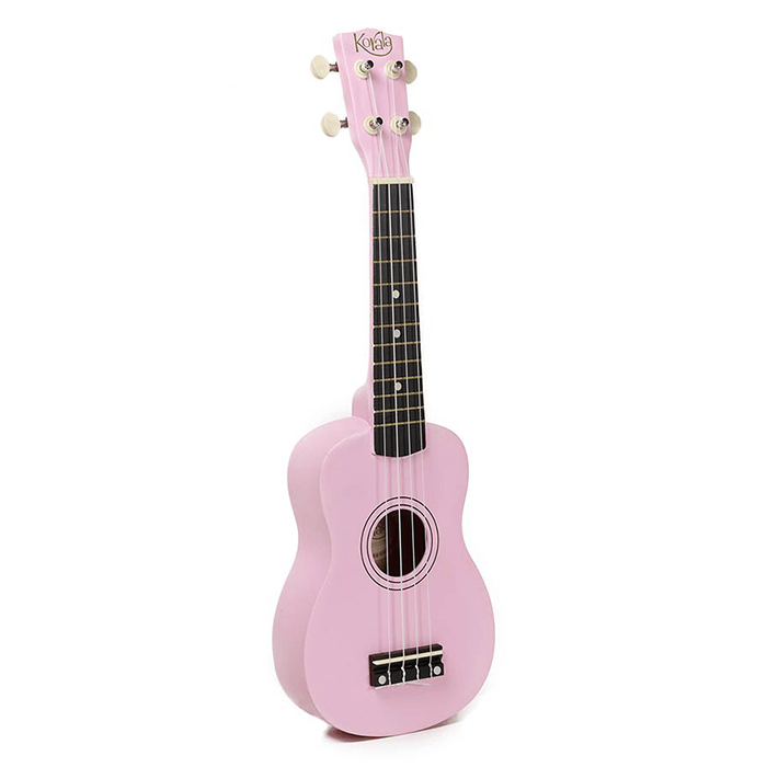 Korala Ukulele, Soprano, Pink, with Guitar Machine Heads