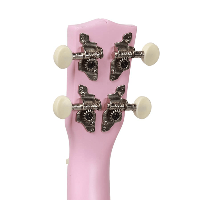 Korala Ukulele, Soprano, Pink, with Guitar Machine Heads