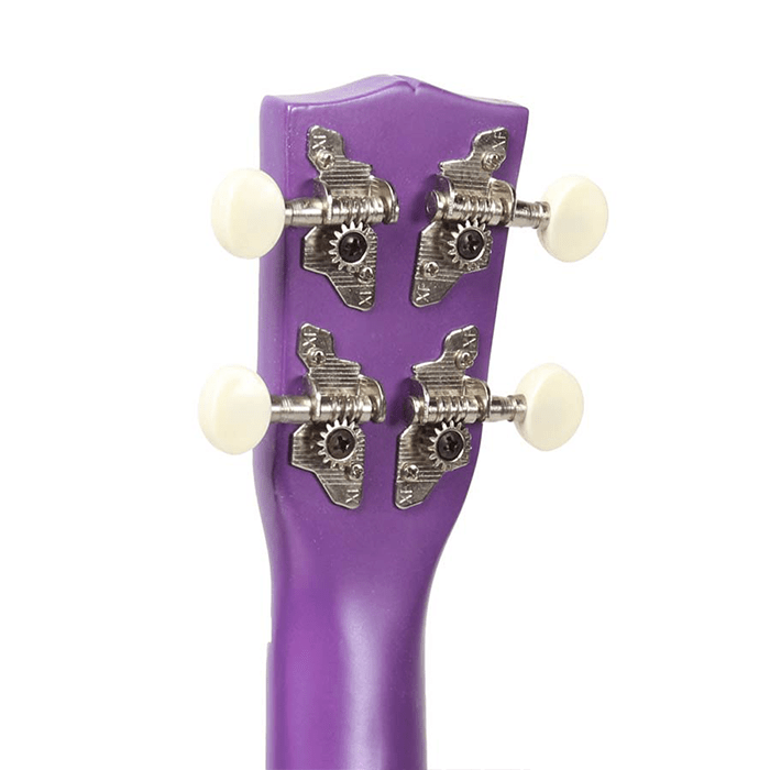 Korala Ukulele, Soprano, Purple, with Guitar Machine Heads