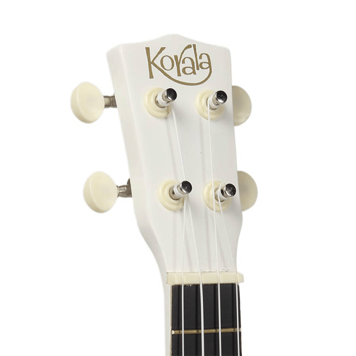 Korala Ukulele, Soprano, White, with Guitar Machine Heads