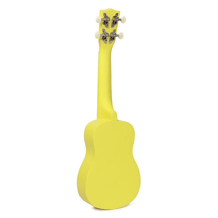 Korala Ukulele, Soprano, Yellow, with Guitar Machine Heads