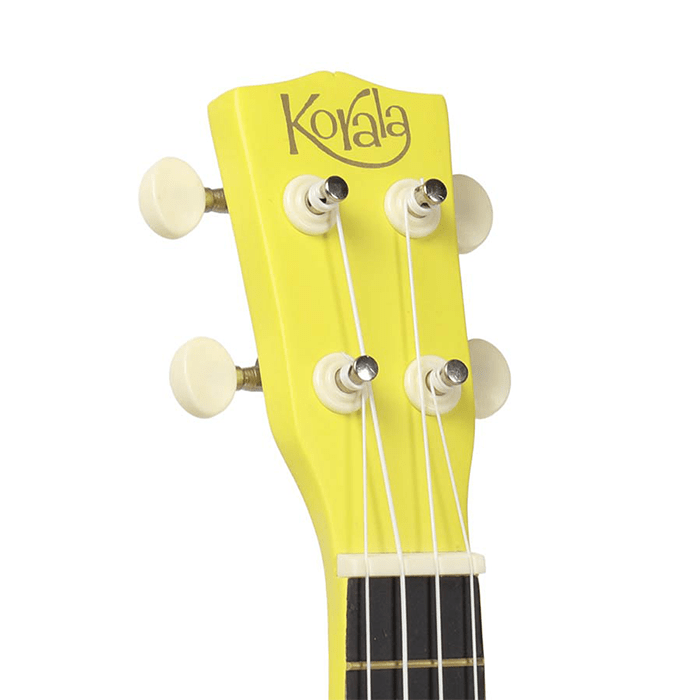 Korala Ukulele, Soprano, Yellow, with Guitar Machine Heads