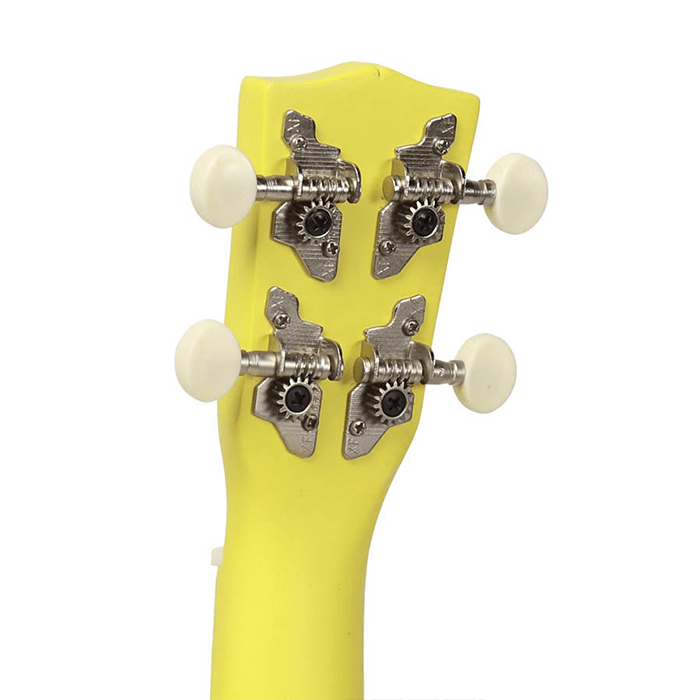 Korala Ukulele, Soprano, Yellow, with Guitar Machine Heads