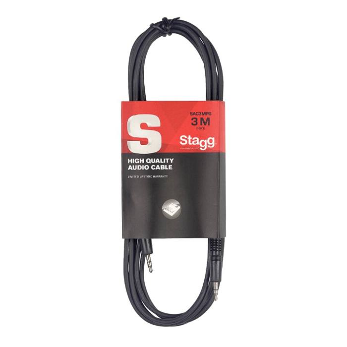 Stagg SAC3MPSMPSB 3M/10Ft Audio Mini Stereo Plug Cable
