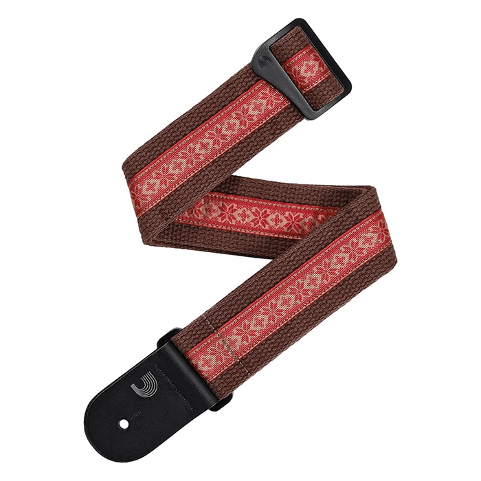 D'Addario Deluxe Cotton Guitar Strap Brown