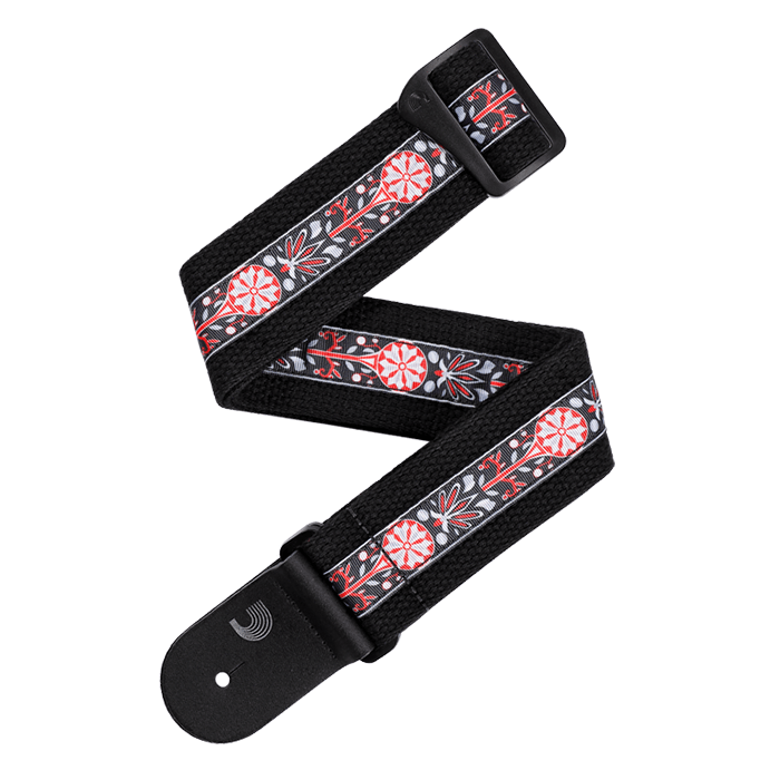 D'Addario Deluxe Cotton Guitar Strap Black
