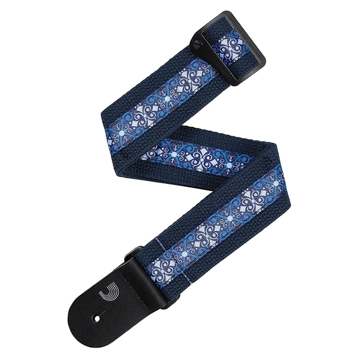 D'Addario Deluxe Cotton Guitar Strap Blue