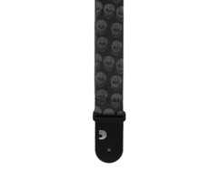 D'Addario Woven Guitar Strap Skulls Black Tubular