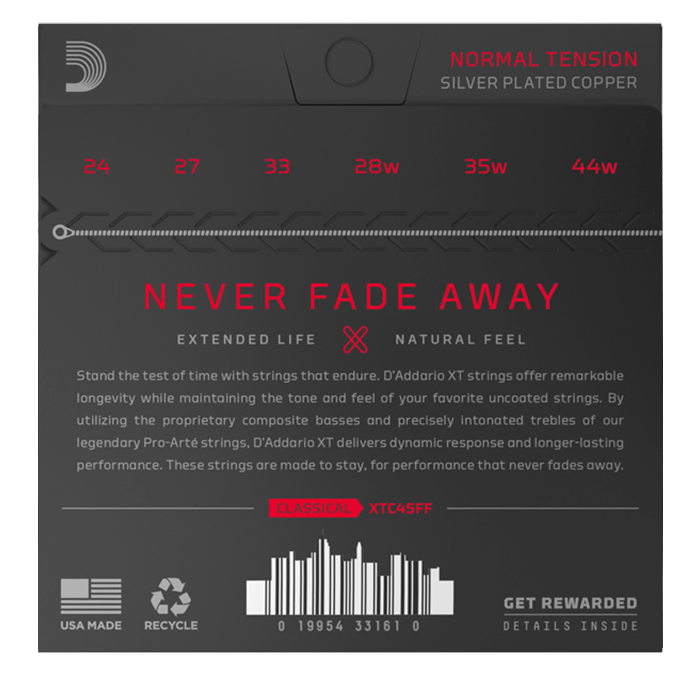 D'Addario Normal Tension, XT Dynacore/Carbon Classical Guitar String