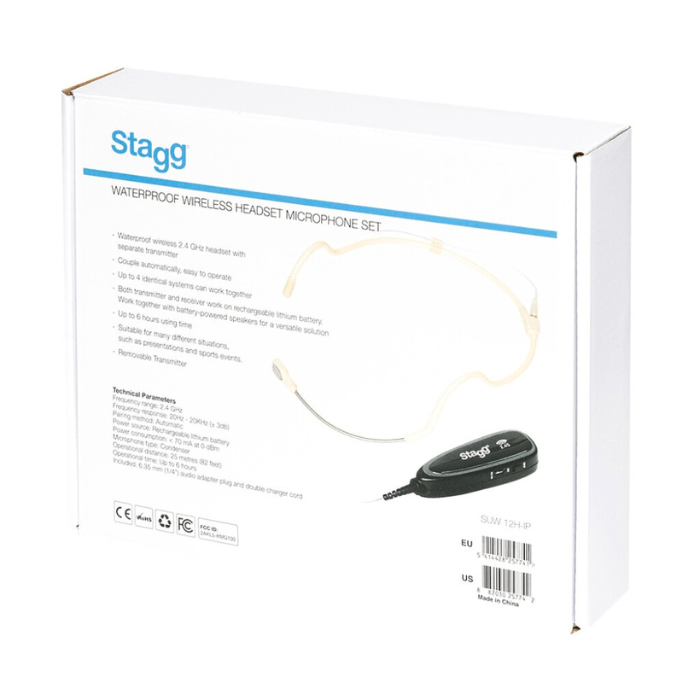 Stagg 2.4GHz UHF Waterproof Wireless Headset Microphone